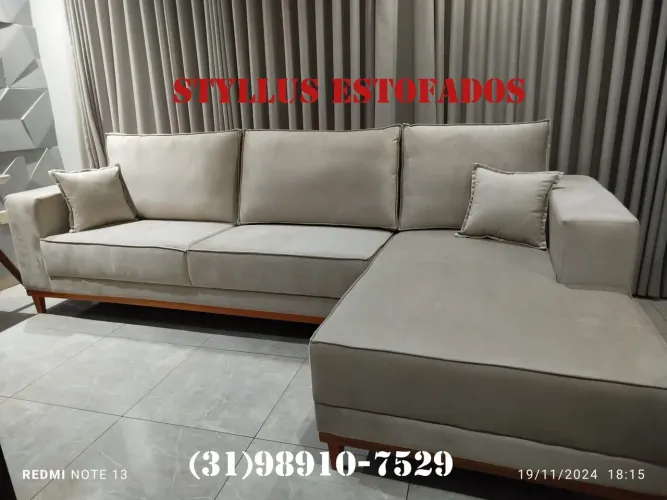 Sofá de Canto Estiloso e Confortável