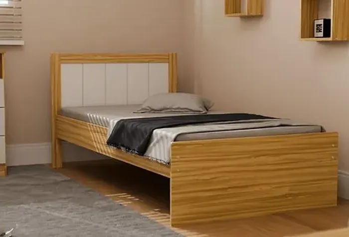 Cama Solteiro 100% MDF Manu - Peroba