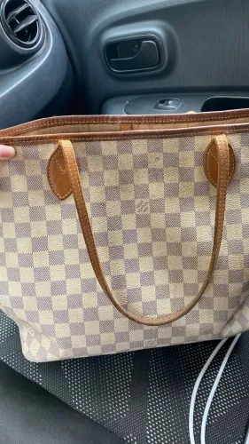 ? Bolsa Louis Vuitton Neverfull MM Damier Azur - Original