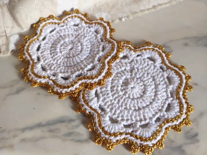 Porta copos/xícaras de crochê