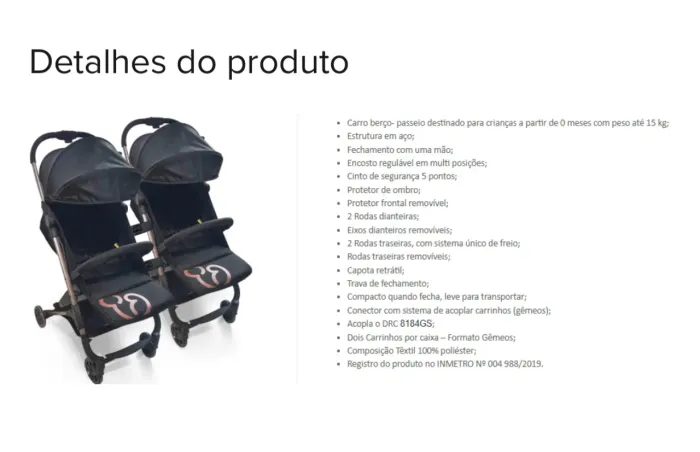 Vende-se Carrinho bebê Duolee Duo Preto com Bebê Conforto