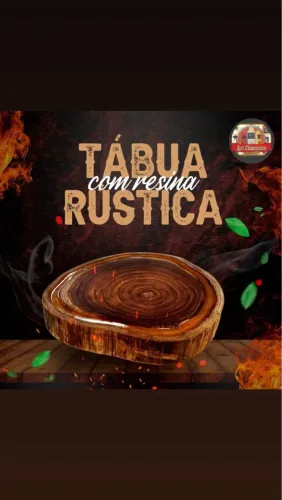 Tábua Rústica com Resina - Arte Churrasco