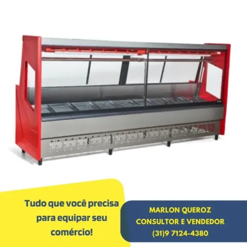 Balcão de Açougue Luxo 3M Polar Vermelho 220v