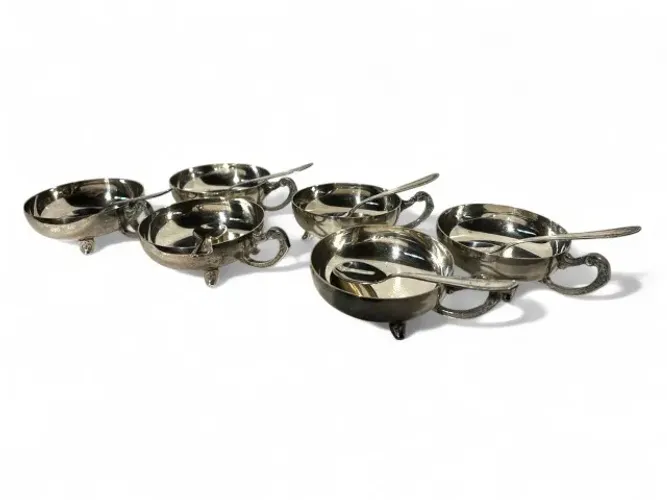 Conjunto 6 Tigelas Sobremesa Prata 90 Eberle com Colheres