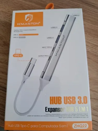 Hub Usb Adaptador Tipo C Entrada 5 Portas 3.0