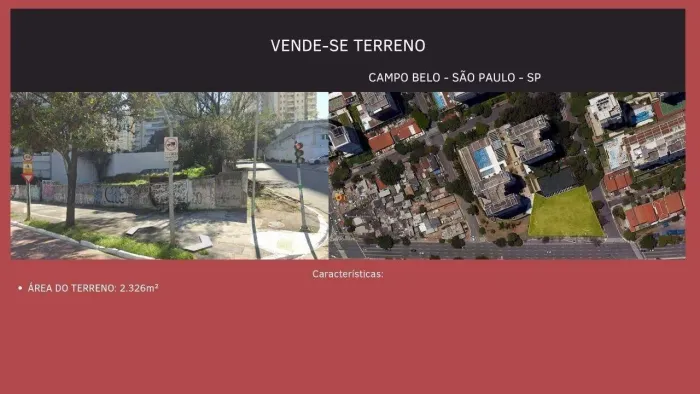 TERRENO à venda, Campo Belo - São Paulo/SP