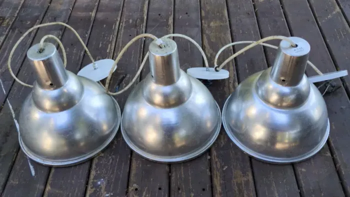 Conjunto de 3 luminárias industriais Coppi - até 300W, E27