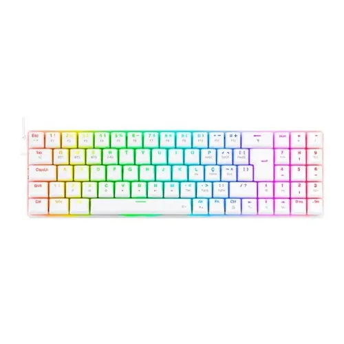 Teclado Mecânico 75% Redragon Ashe Pro White RGB Bluetooth/Wireless Recarregável - WZetta