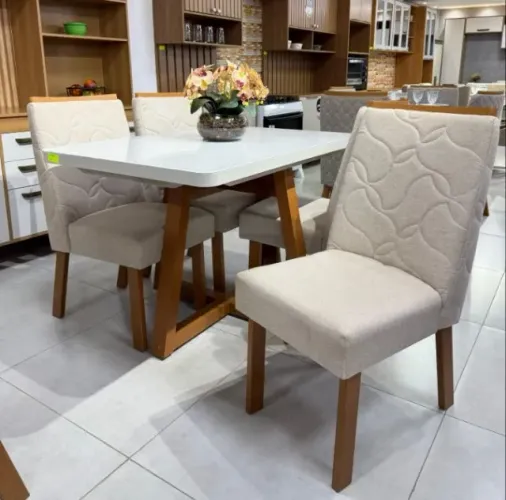 Mesa de Jantar com 4 Cadeiras 120x80cm DIVIDIMOS EM ATE 10 X SEM JUROS 