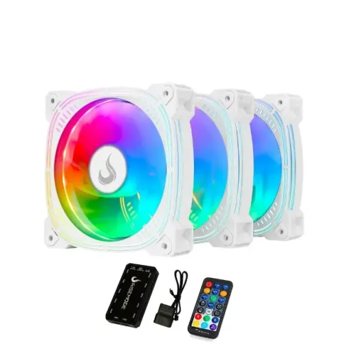 Kit 3 Cooler Fan 120mm Rise Mode Aura Frost RM-CF-02-ARGB - WZetta