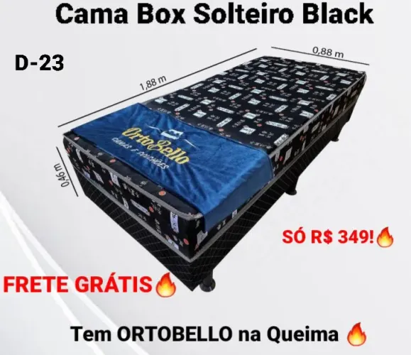 Cama Box Black com FRETE GRÁTIS: Últimas unidades da queima!!!