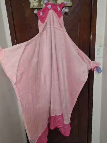 Manta com Capuz Infantil Rosa - Princesa