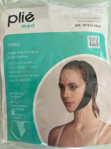 Faixa de compressão para orelha pós cirúrgico