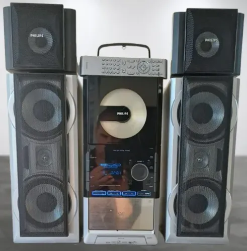 RÁDIO APARELHO DE SOM MINI SYSTEM KARAOKÊ CD DVD PHILIPS FWD87255 REVISADO COM GARANTIA.