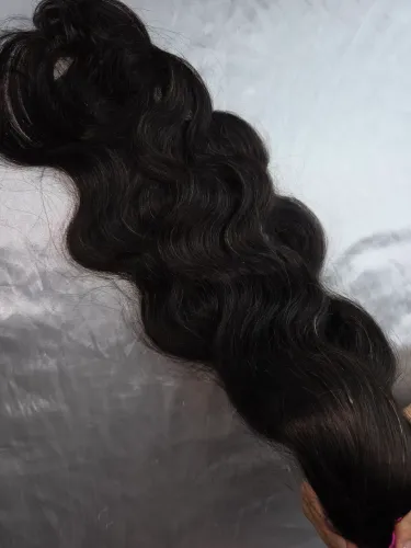 Extensão Capilar Ondulada Preta cabelo humano Ondulado 100gramas