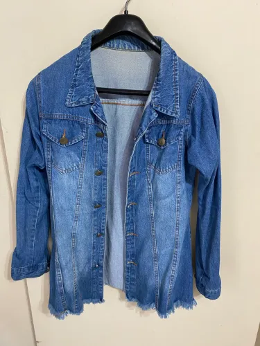 Jaqueta jeans alongada azul