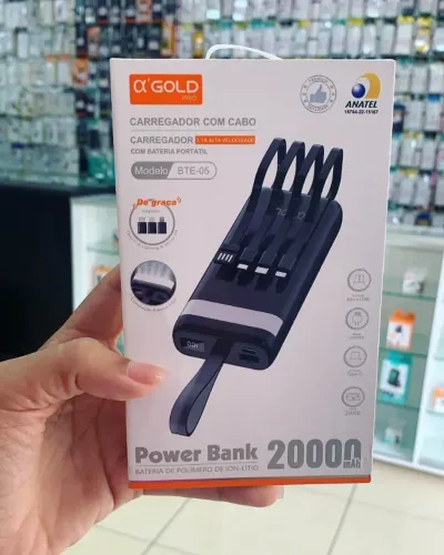 Carregador Portátil 20000mAh e 10.000mah com Cabos novos com garantia