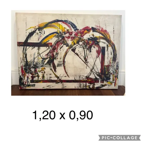 Quadro abstrato pintado a óleo