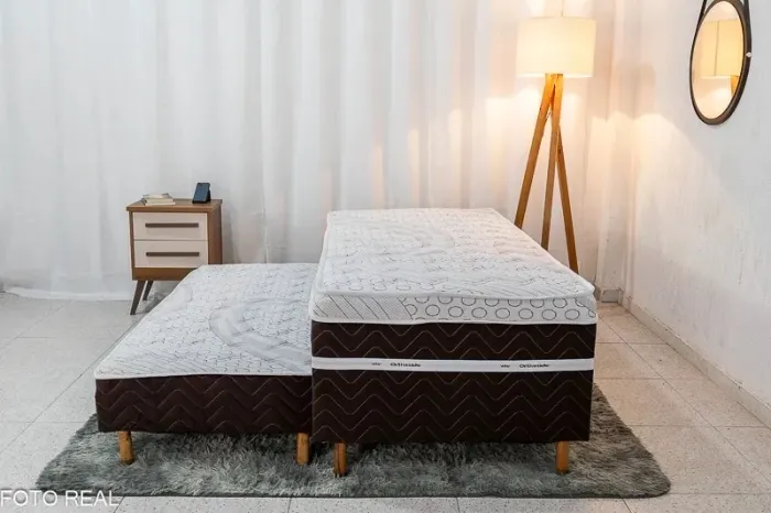 Cama Box Solteiro Livina Molas Ensacadas + Cama Auxiliar-Entrega Rápida