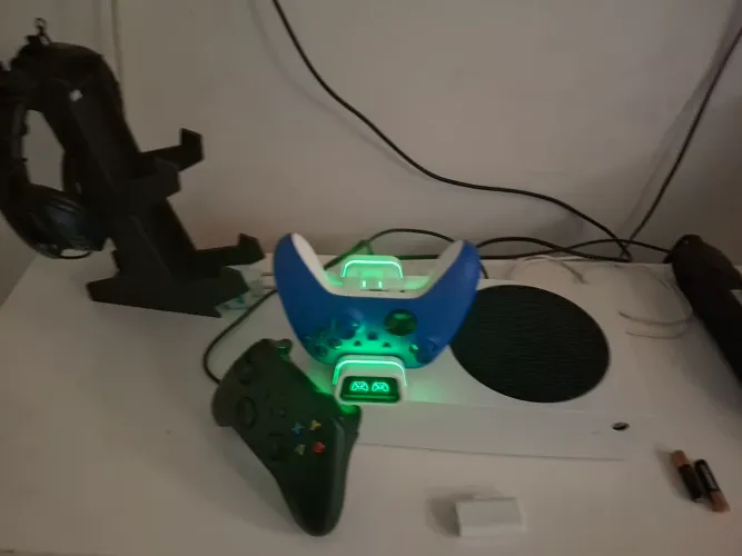 Xbox série s dois controles suporte carregador fone bateria para o controle sem trocas