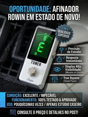Pedal guitarra afinador rowin tuner