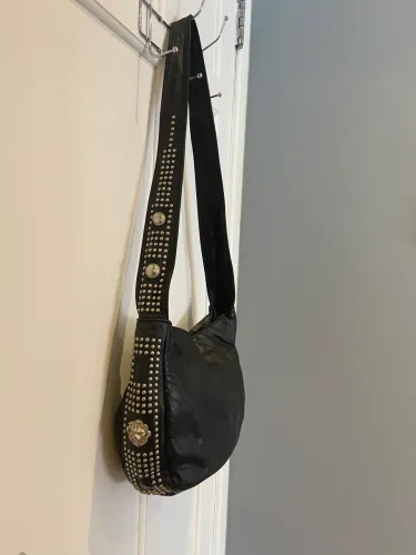 Bolsa couro preta importado 