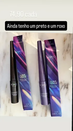 Delineador lumiverse roxo com glitter Kiko Milano NOVO