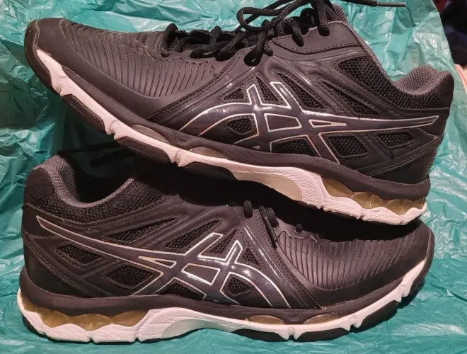 Tênis asics volleyball netburner shoe Black tam 42 us 10/5