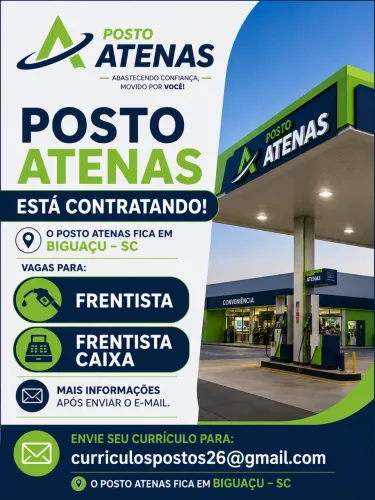 Vagas Abertas - Posto Atenas | Biguaçu/SC