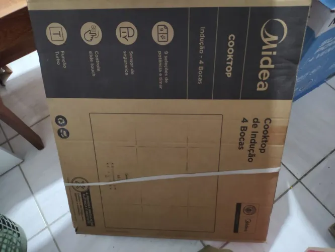 Cooktop por indução novo na caixa