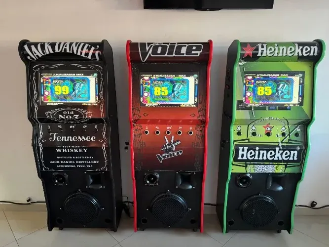 Maquina de Musica Karaokê Bluetooth Caixa Torre