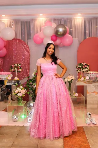 Vestido de festa 15 anos Rosa
