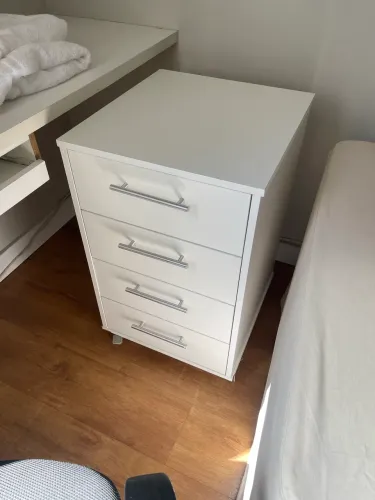 Gaveteiro em MDF, branco, 4 gavetas