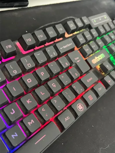 ? KIT TECLADO + MOUSE EXBOM COM LED