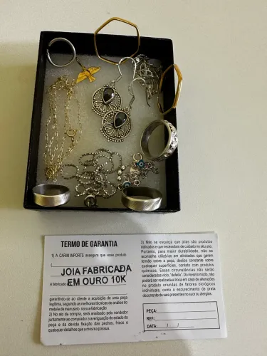 Kit de joias de ouro e prata 