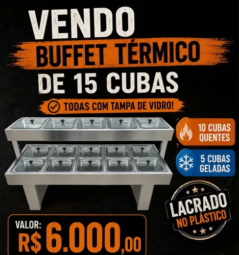 Vendo buffet térmico de 15 Cubas
