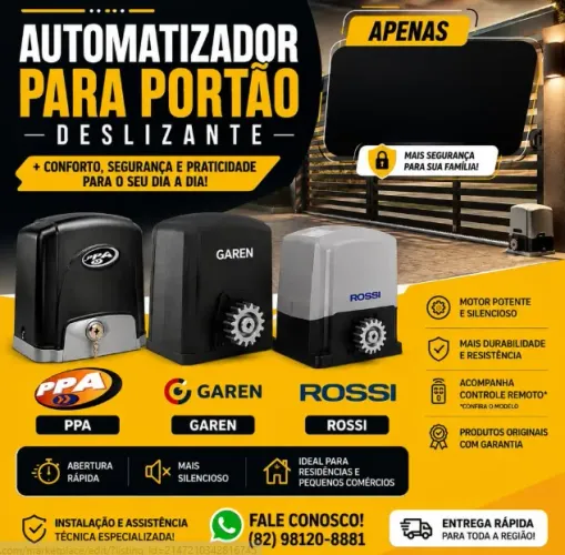 Motor para portão de correr já instalado