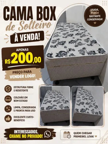 Cama box de solteiro 