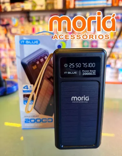 Carregador Portátil Bateria Powerbank 20.mil Amperes Energia Solar