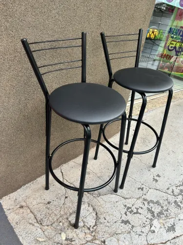 Banqueta Alta Cozinha Americana Bar Balcão Alto Estrutura Preta