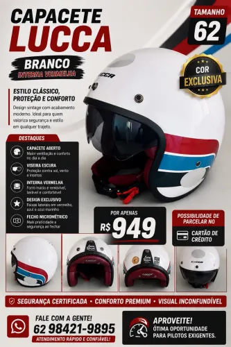 Capacete Lucca - brando interna bordo 