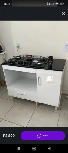 Armário com suporte de fogao