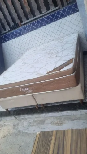 Cama box com Colchão Queen ortobom ouro spring,pillowtop,sem uso Aceito cartão e entrego!