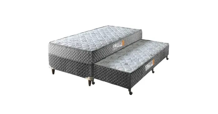 Cama Box Solteiro c/ Cama Auxiliar D33 Rondomoveis Cinza - Entrega Rápida!