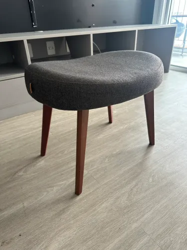Banco de Tecido Cinza - 60x45 cm - Altura 45 cm - USADO