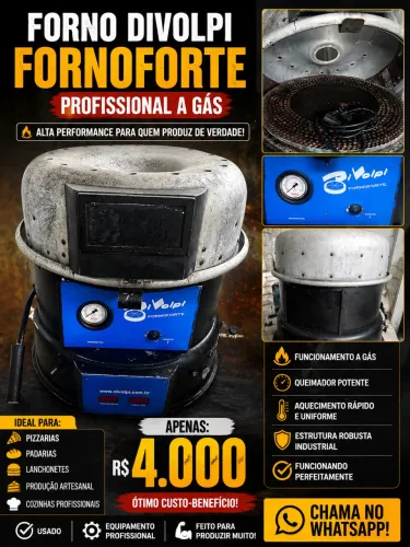 FORNO DIVOLPI FORNOFORTE - PROFISSIONAL A GÁS