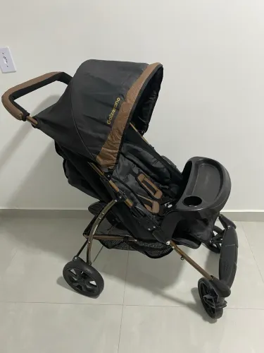 Carrinho De Bebê Romano 0 A 15kg Galzerano Cor Preto/Cobre