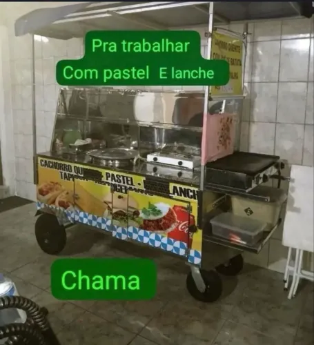Carrinho de Lanche completo todo em inox