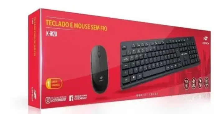 KIT TECLADO+MOUSE S/FIO K-W20BK - C3TECH