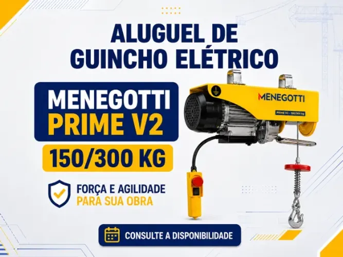 Aluguel de Guincho Elétrico 150/300 kg - Obras e Reformas